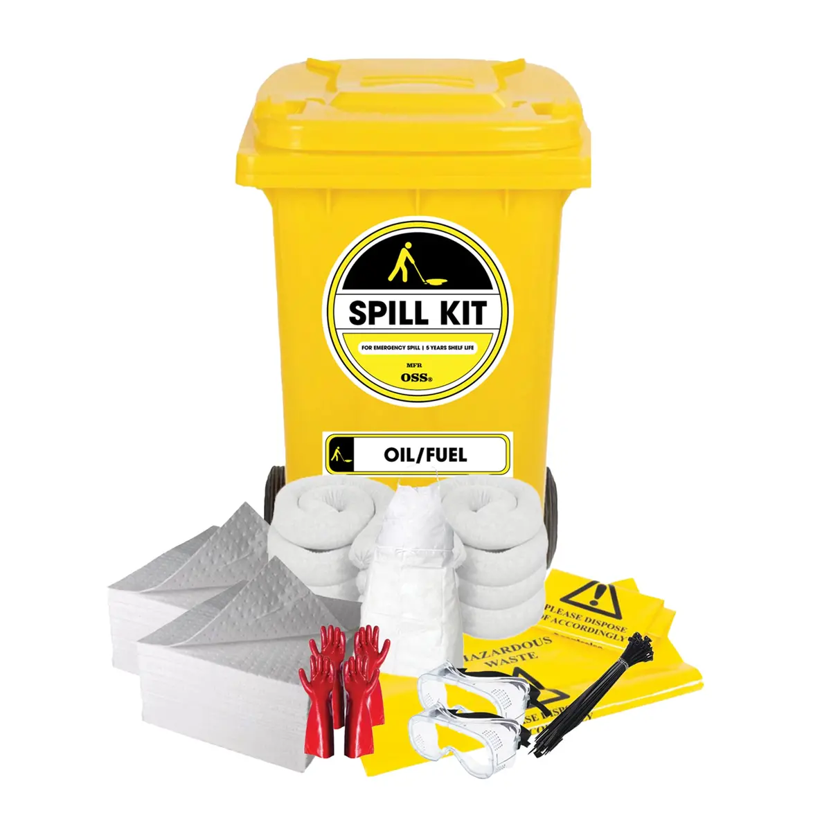 Spill Kit (Oil/Fuel) - 240 Litres (Wheelie Bin Type) 1