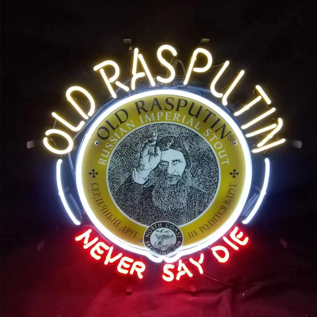 Old Rasputin Never Say Die Neon Light Sign 1