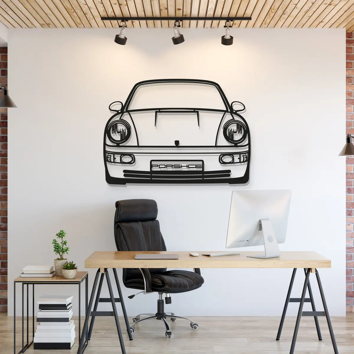 911 964 Front View Metal Car Wall Art - Mt1366 1