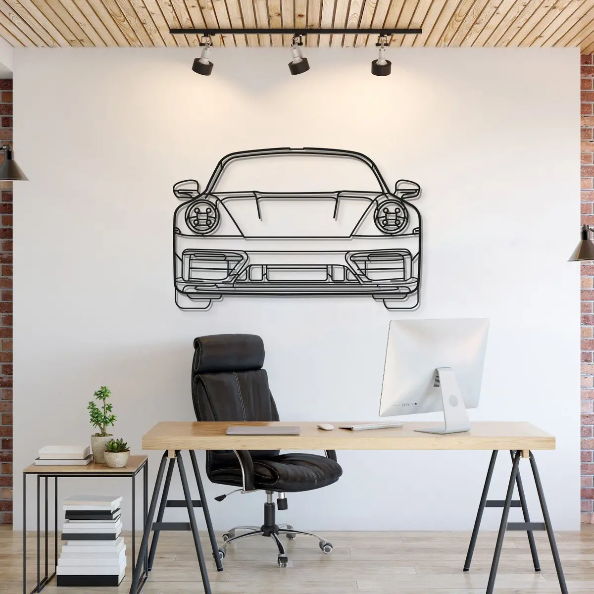 911 Model 992 Front View Metal Car Wall Art - Mt0865 1