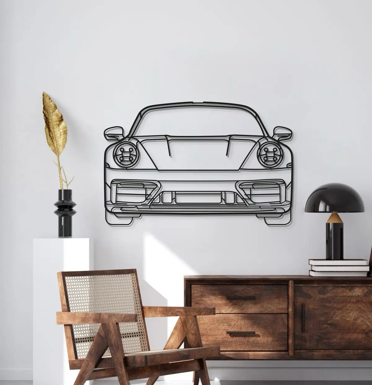911 Model 992 Front View Metal Car Wall Art - Mt0865 2
