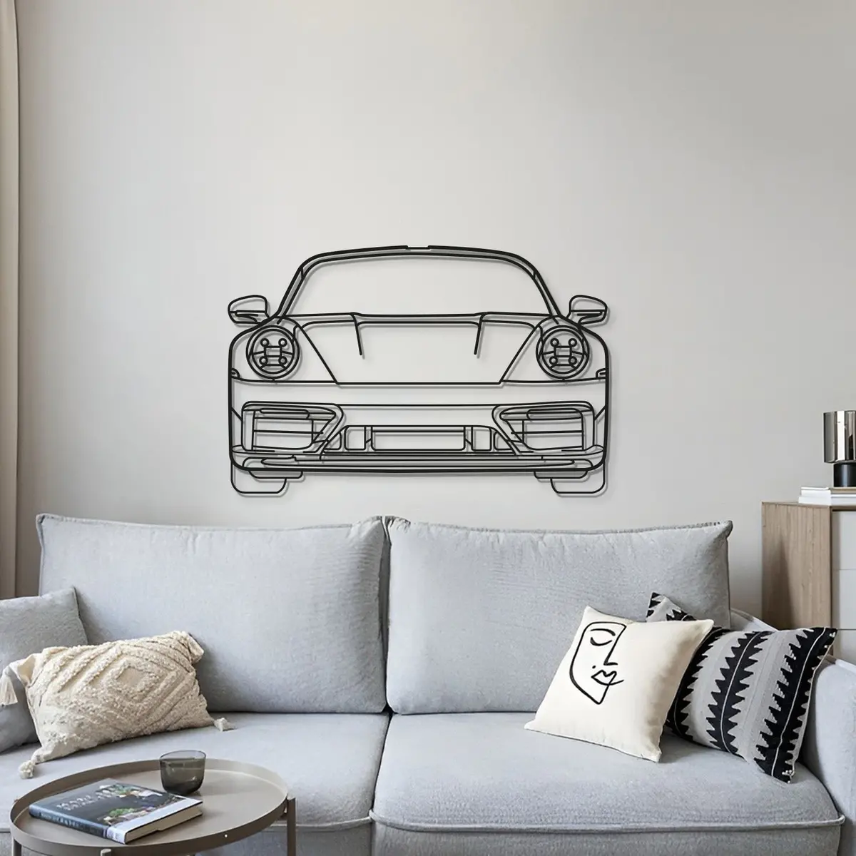 911 Model 992 Front View Metal Car Wall Art - Mt0865 4