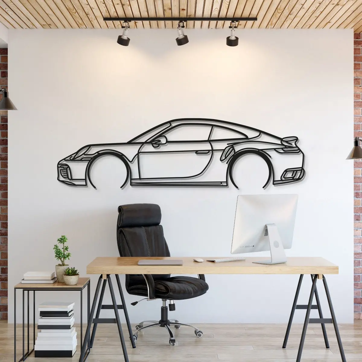 911 Turbo S Model 992 Detailed Metal Car Wall Art - Mt0877 1