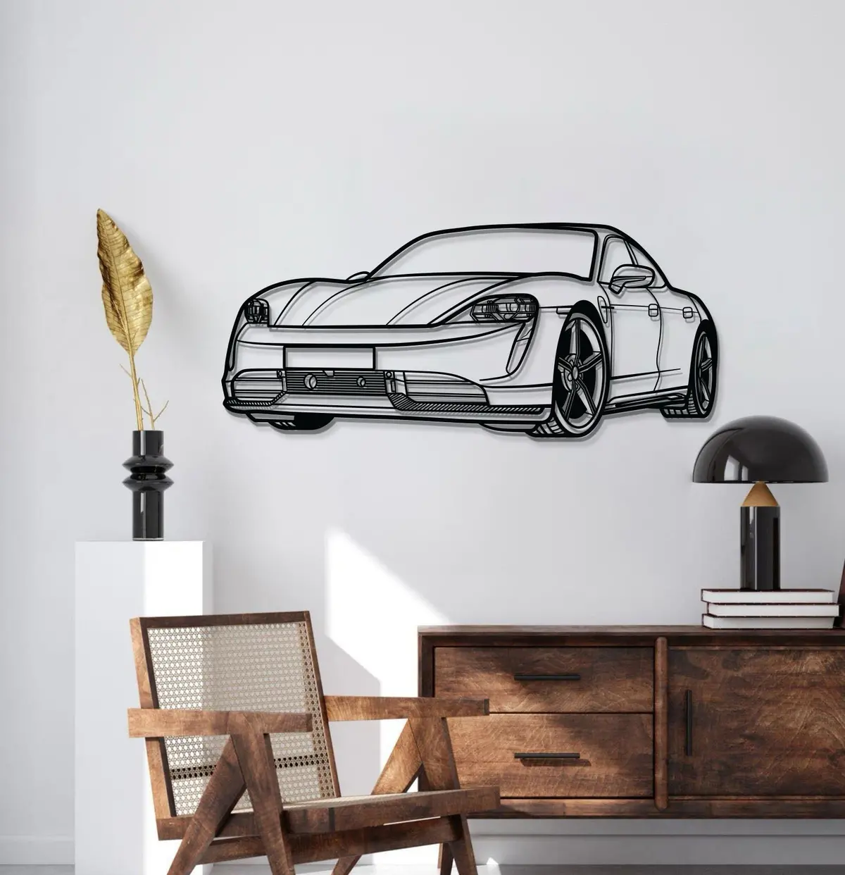 Taycan Perspective Metal Car Wall Art - Mt1133 2