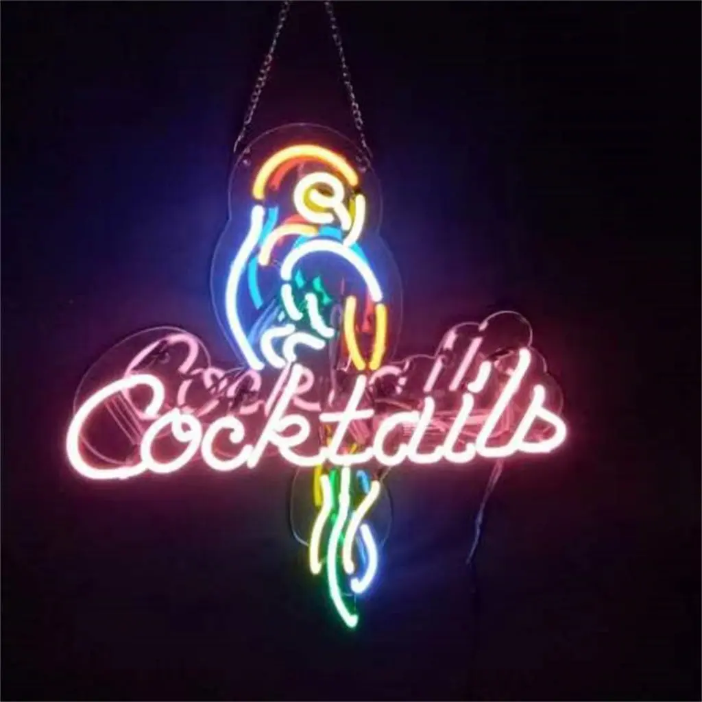 Parrot And Cocktails Font Neon Signs 1