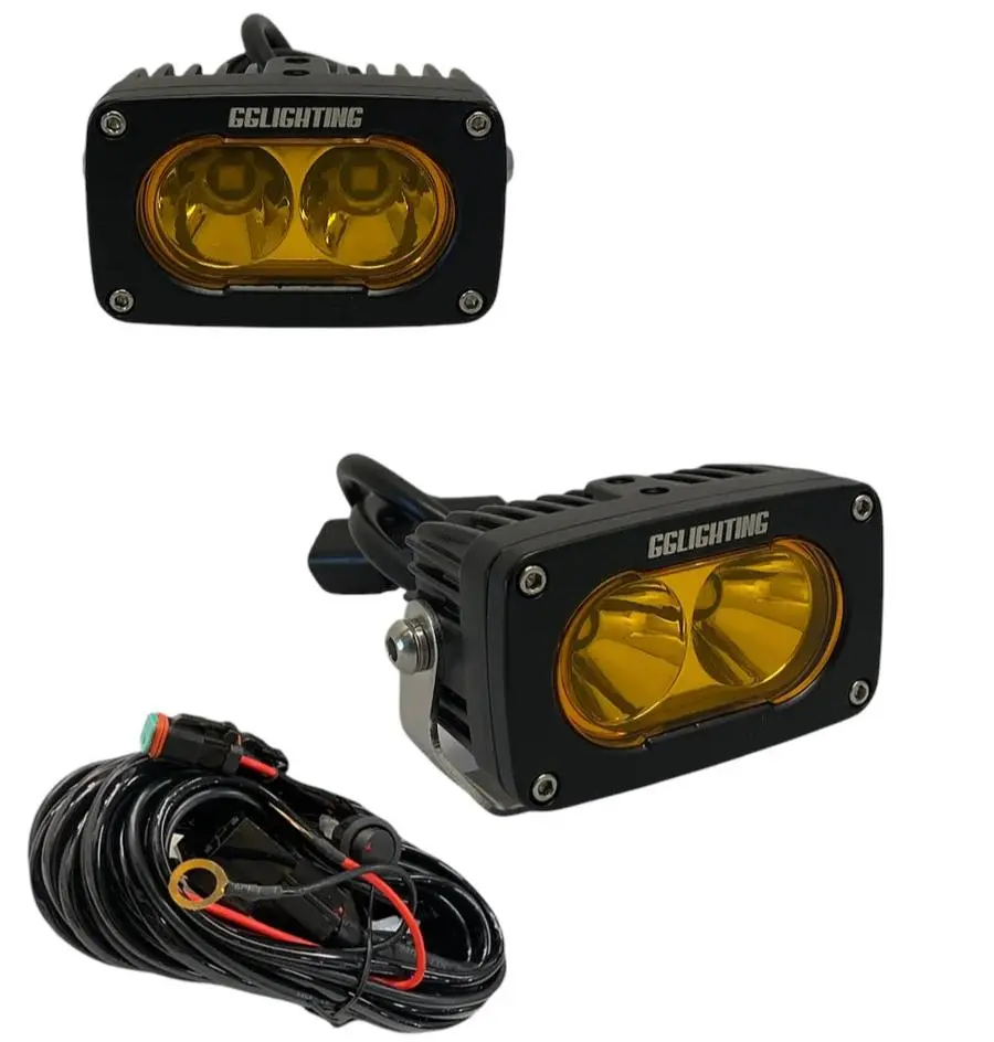 Gp10 Offroad Led Pod Bundle Amber With Free Wiring Harness 1