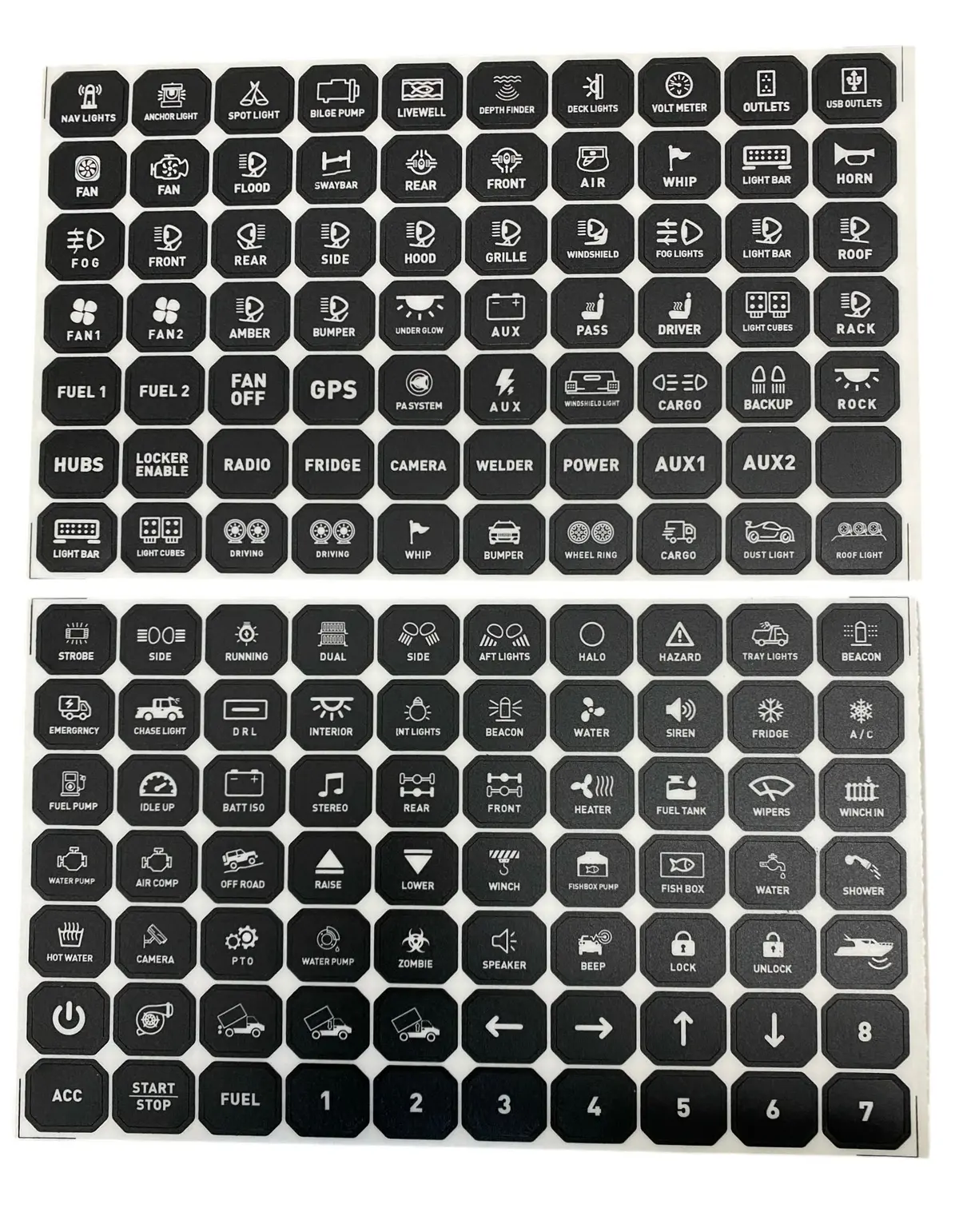 Replacement Sticker Sheets For Gg Lighting 8 Or 12 Gang Switch Panel 1