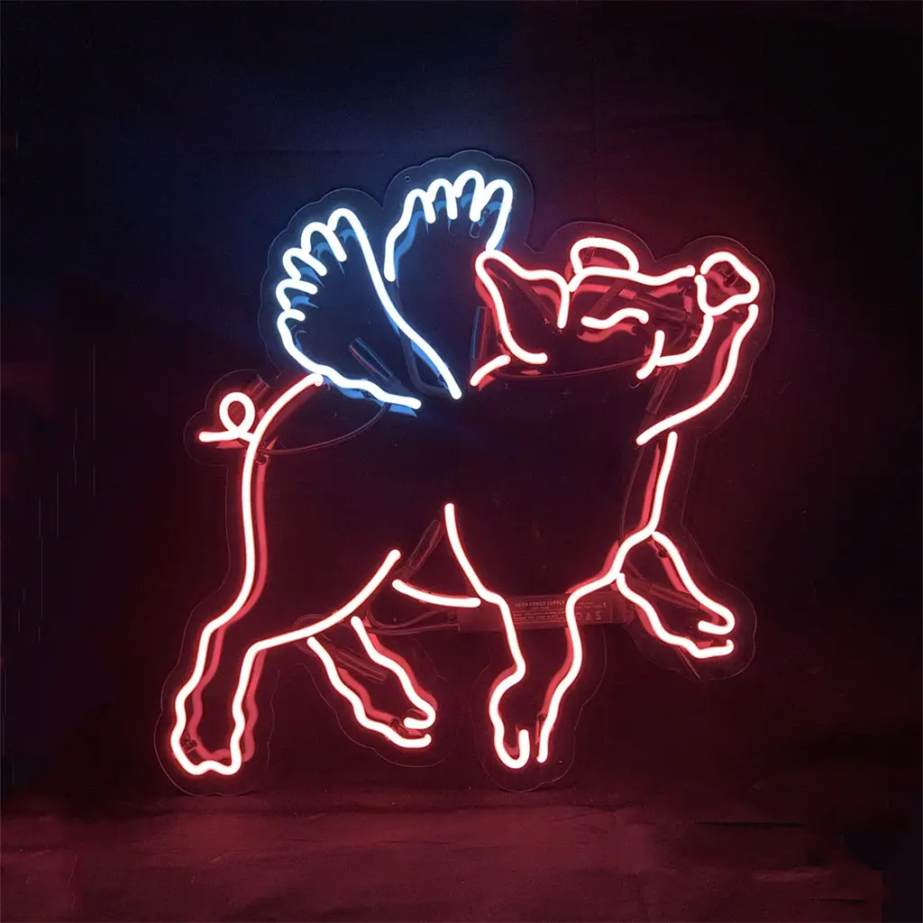 Pink Pig With Wings Neon Signs 1