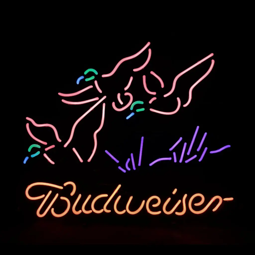 Pink Pheasant Hunter Budweiser Neon Sign Light 1