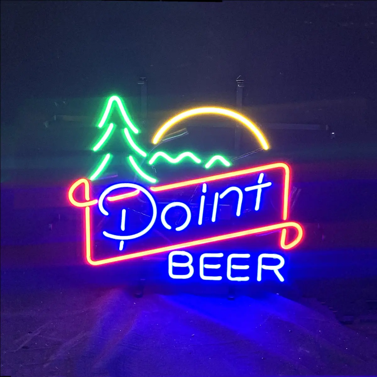 Point Beer Mountain Sunrise Neon Sign Light 1