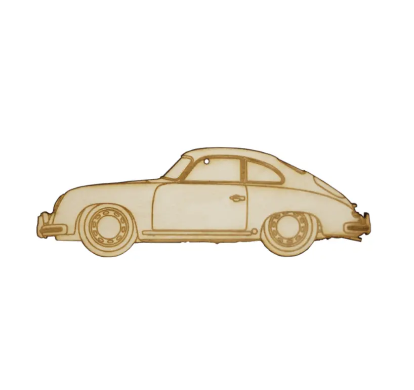 Zspec Laser-Engraved Wood Ornament, Style: Porsche Classic 356, Birch 1