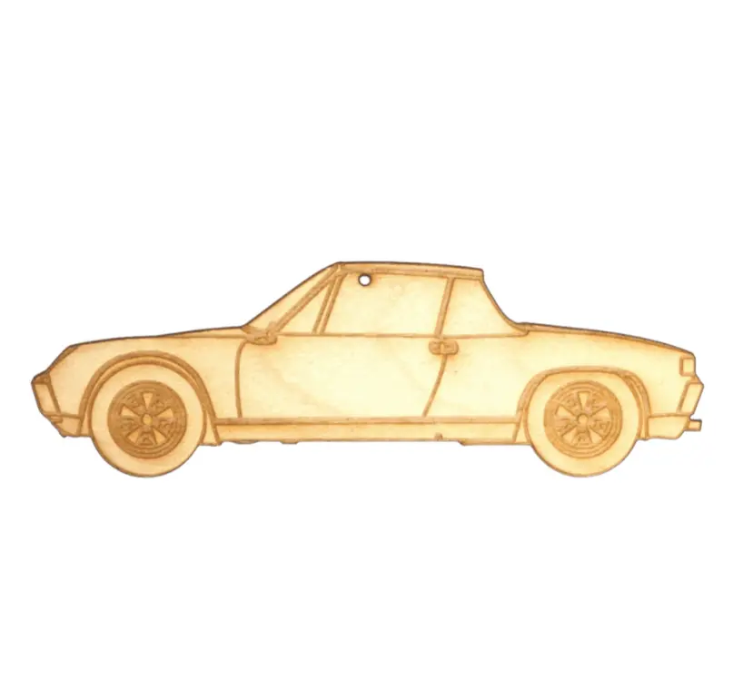 Zspec Laser-Engraved Birch Ornament, Style: Porsche 914, ~5-Inch Wide 1