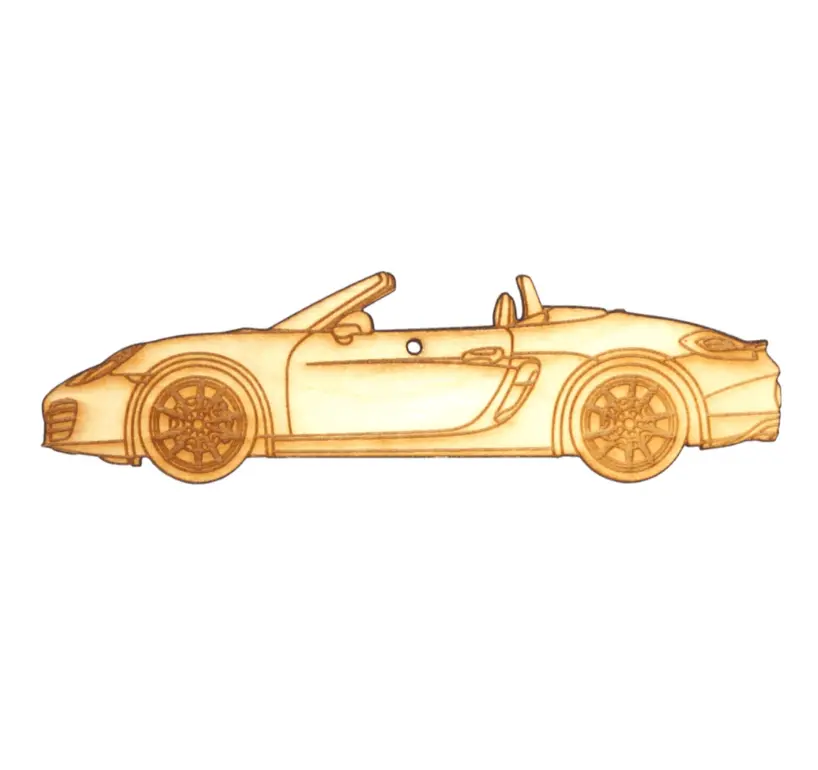 Zspec Laser-Engraved Birch Ornament, Style: Porsche Boxster S, ~5-Inch Wide 1