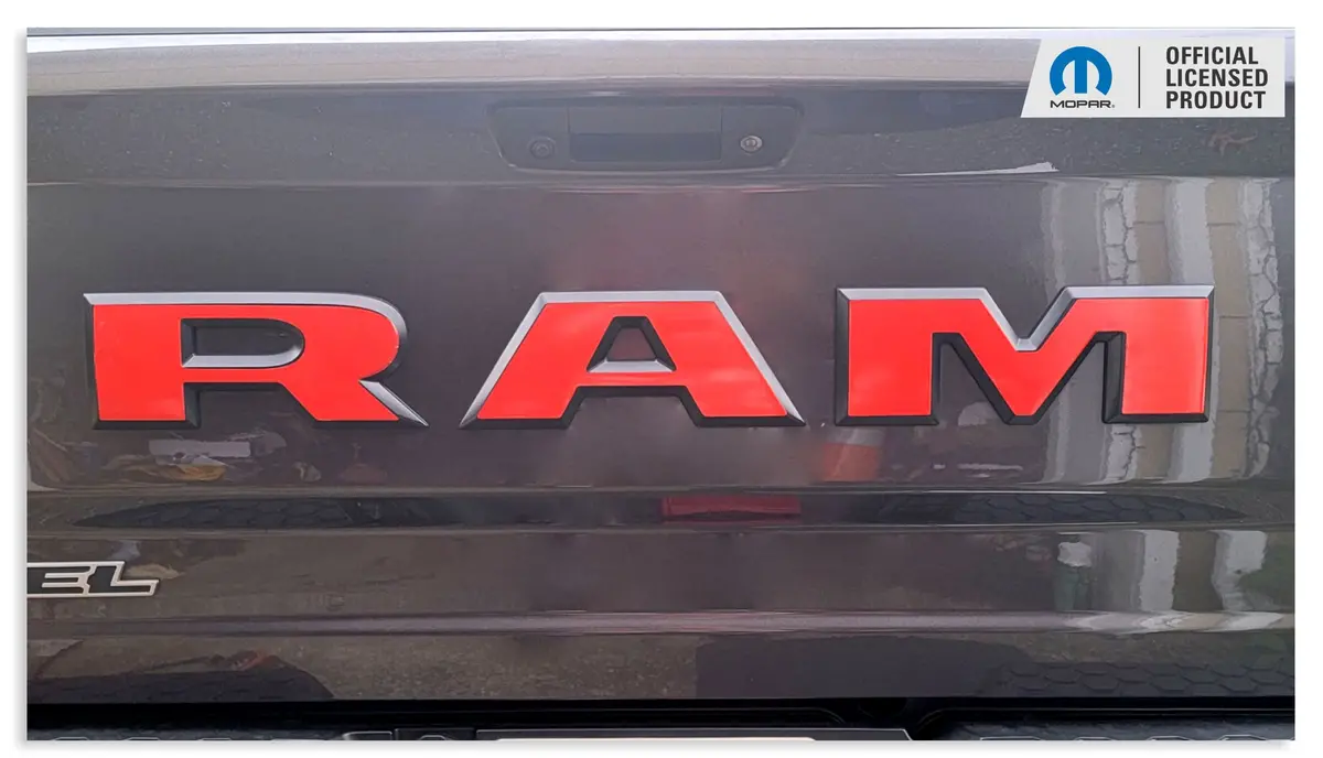 Ram Tailgate Emblem Overlay Decal   - 2015-2018 Ram Rebel 1