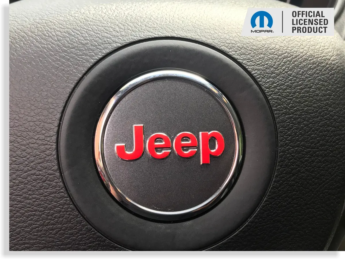 Steering Wheel Emblem Overlay Decal   - 11-21 Grand Cherokee 1
