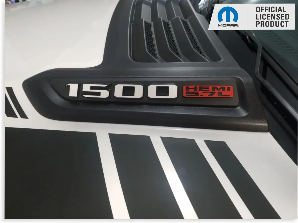 1500 Hemi 5.7L Sport Performance Hood Emblem Overlay Decals 1