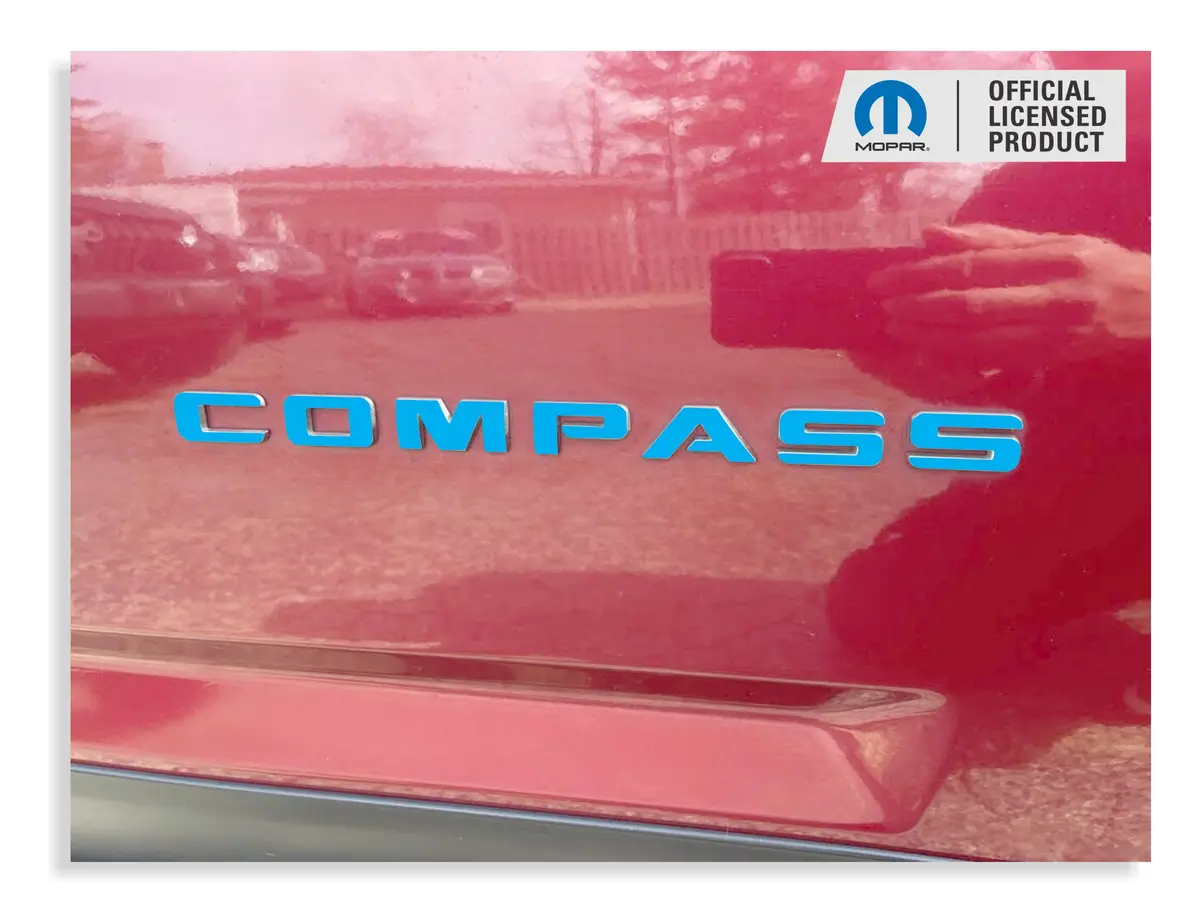 Compass Door Emblem Overlay Decals   - 2011-2017 Jeep Compass 1
