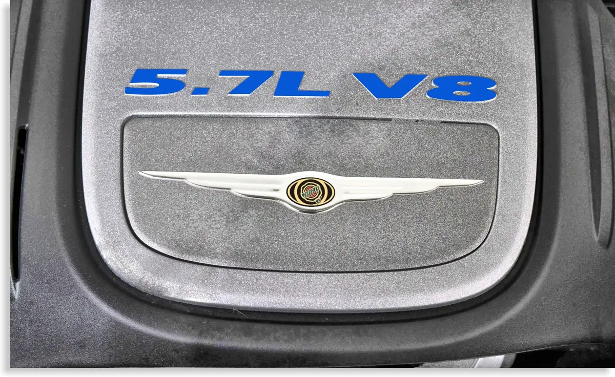 5.7L V8 Engine Cover Letter Overlay Decals - 05-08 Chrysler 300C 1