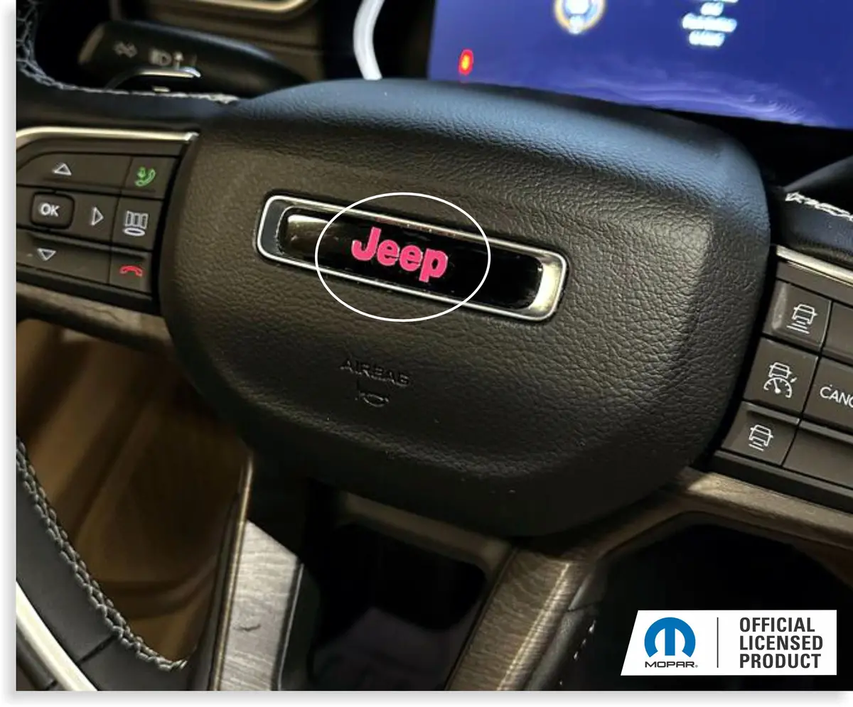 Jeep Steering Wheel Lettering Overlay Decal   - 22-26 Compass 1