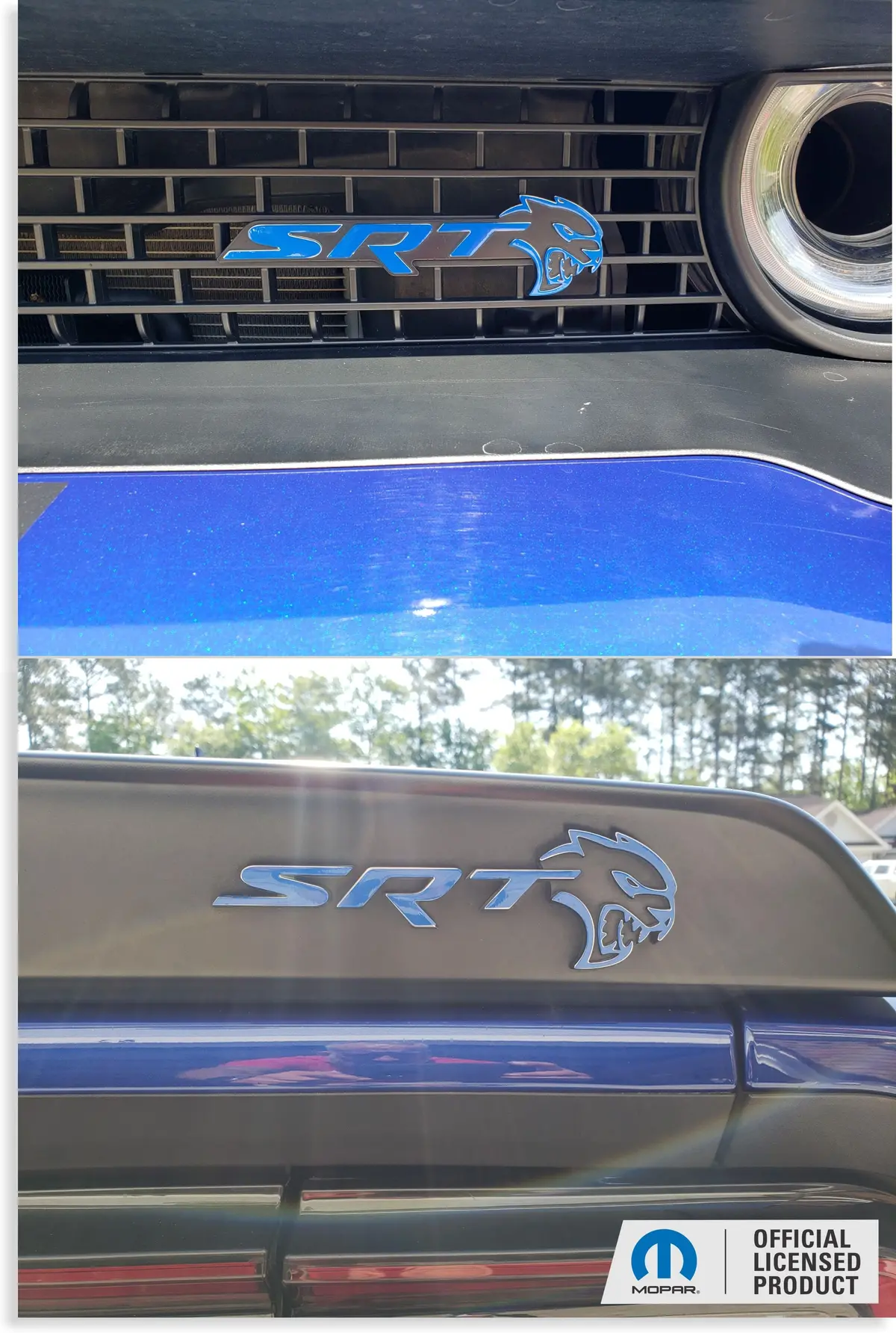 Srt Front And Rear Emblem Overlay Decals - 18-23 Challenger Srt Hellcat 1