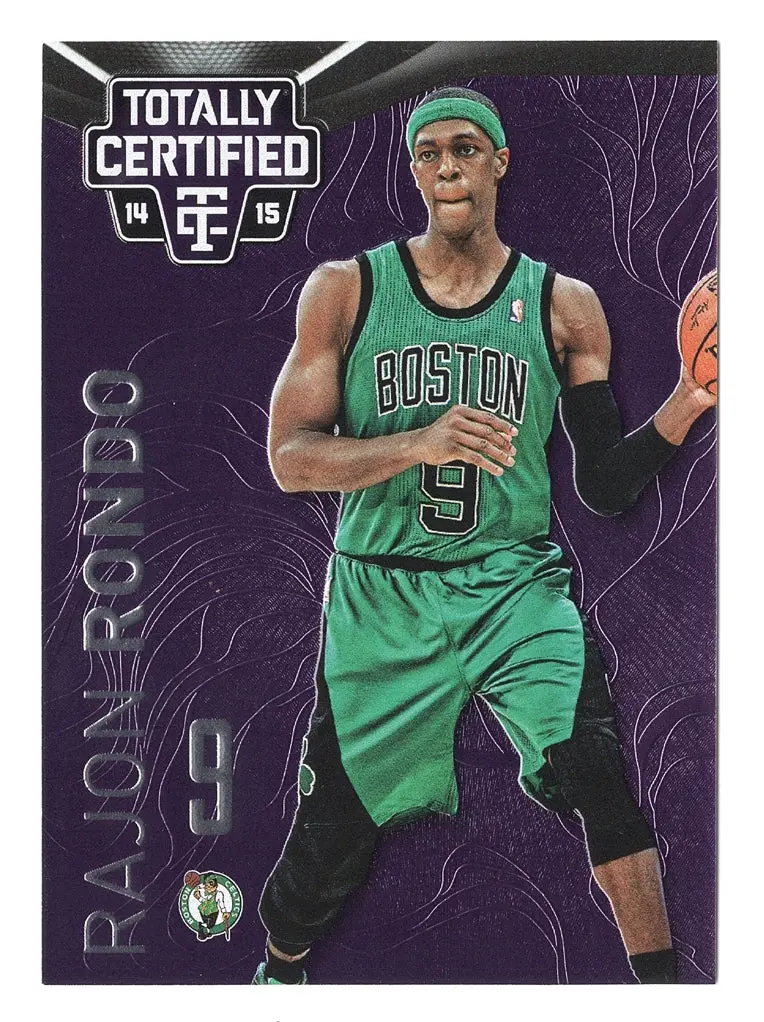 Rajon Rondo 2014-15 Panini Totally Certified Basketball Platinum Purple Rare Parallel Collectible Insert Trading Card #36/49 (Only 49 Made) 1