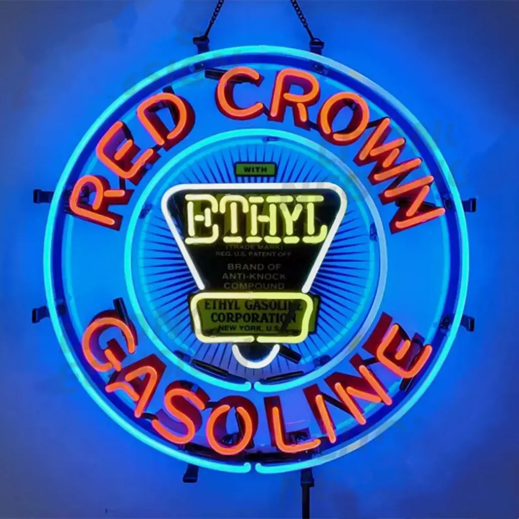 Red Crown Ethyl Gasoline Neon Signs 1