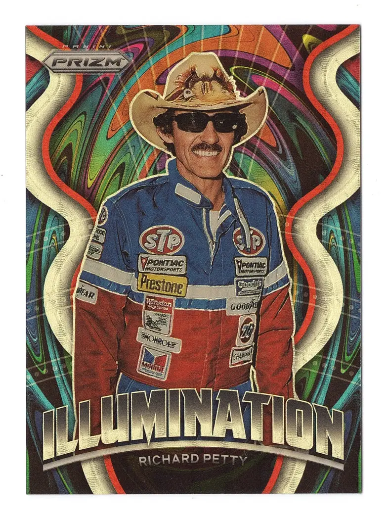 Richard Petty 2022 Panini Prizm Racing 1/1 Gold Vinyl Prizm (Illumination Insert) Nascar Collectible Trading Card (True 1 Of 1) 1