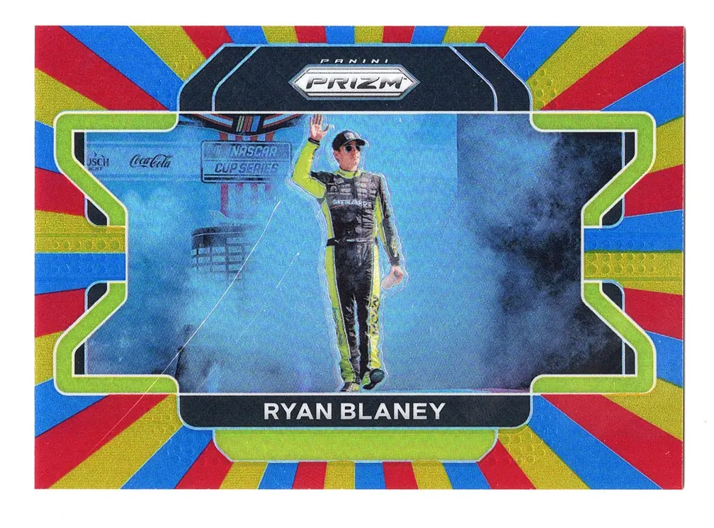 Ryan Blaney 2022 Panini Prizm Racing Rainbow Prizm (Daytona 500) Rare Parallel Insert Nascar Collectible Trading Card #09/24 (Only 24 Made) 1