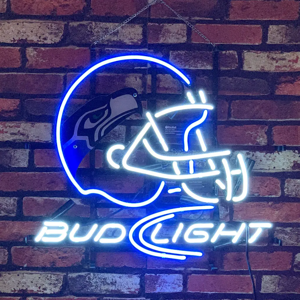 Seattle Seahawks Helmet Bud Light Neon Signs 1