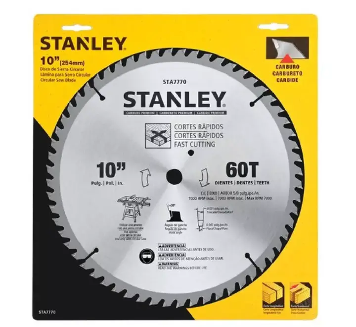 Disco Corte Madera 10" X 60D | Stanley 1