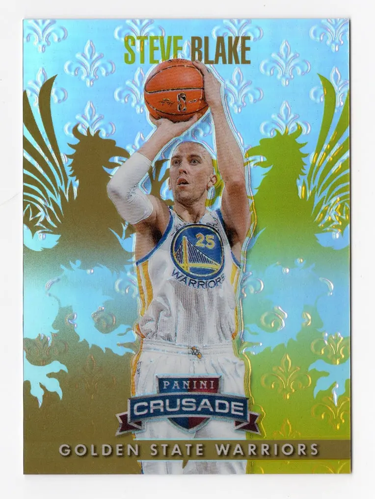 Steve Blake 2013-14 Panini Crusade Basketball Gold Prizm (Golden State Warriors) Rare Insert Collectible Trading Card #02/10 (Only 10 Made) 1