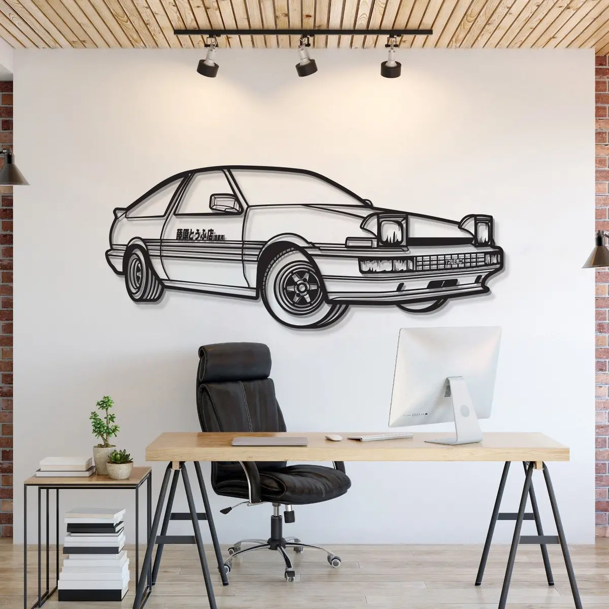 Corolla Ae86 Perspective Metal Car Wall Art - Mt1124 1