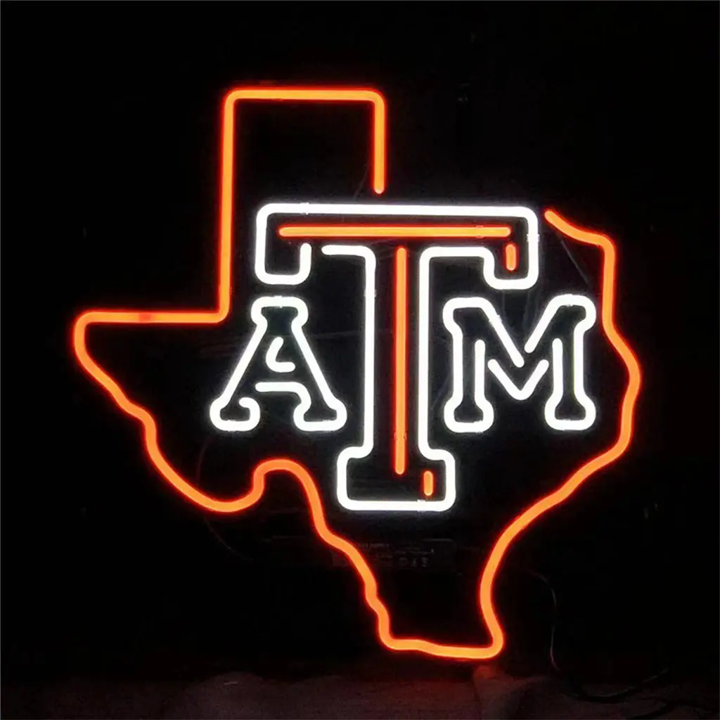 Texas Map With Atm Neon Signs Light 1