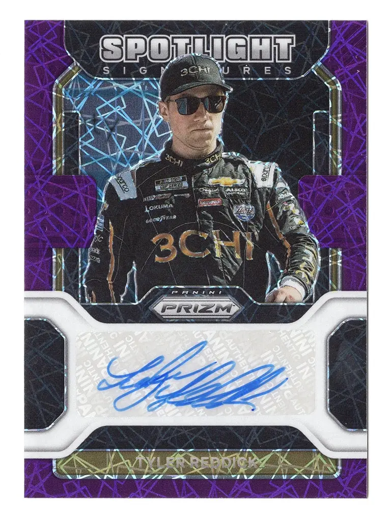 Tyler Reddick 2022 Panini Prizm Racing Purple Velocity Autograph (Spotlight Signatures) Signed Nascar Collectible Insert Trading Card #54/99 1