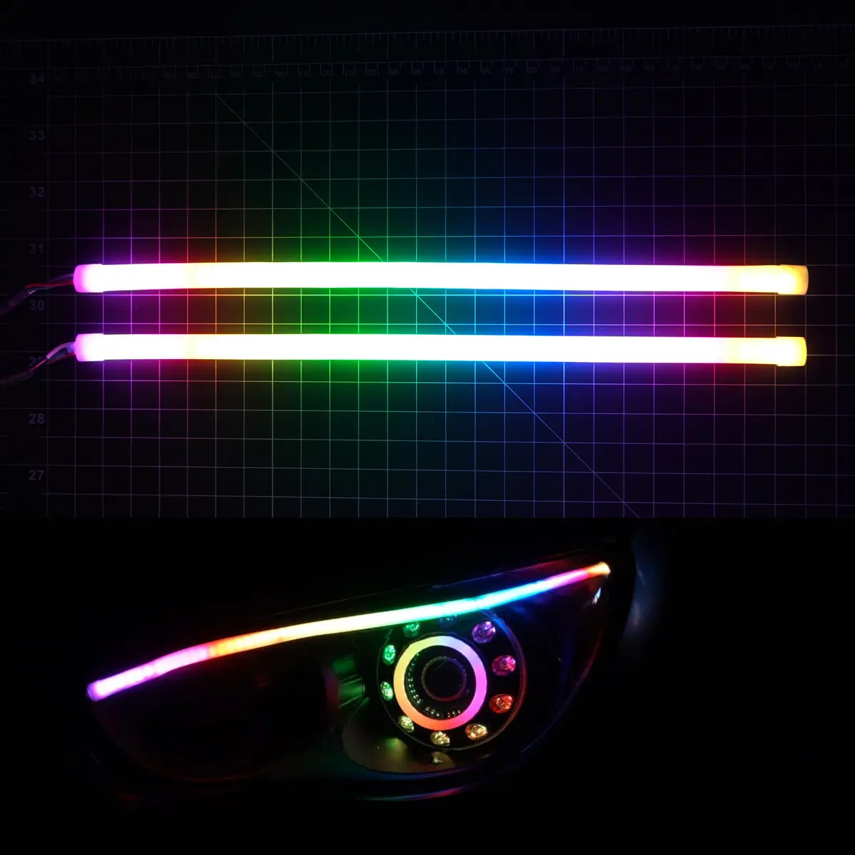 Universal Flexible Drl Tube Diffused Strips | Multicolor 1