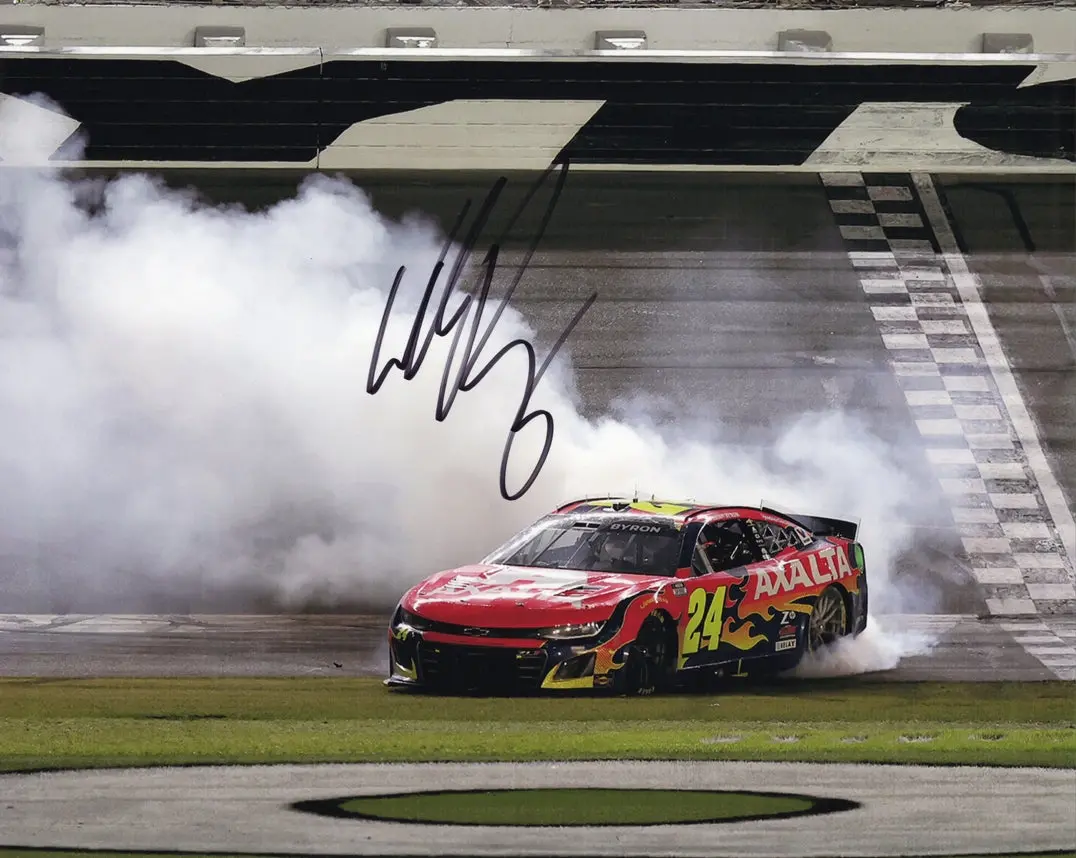 Autographed 2025 William Byron #24 Axalta Racing Daytona 500 Win (Victory Burnout) Signed 8X10 Inch Picture Nascar Glossy Photo With Coa 1