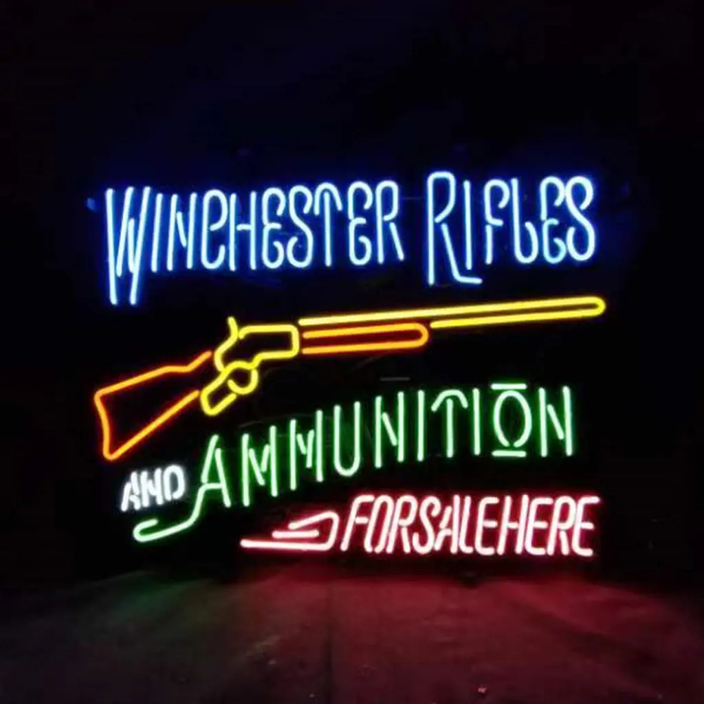 Winghester Rifles And Ammunition Neon Sign Light 1