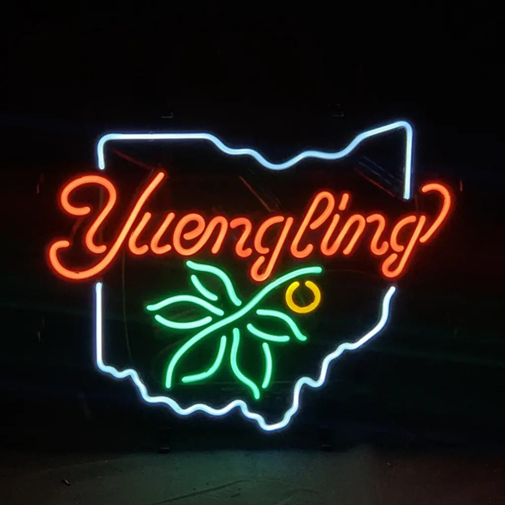 Yuengling Lager With Ohio Map Neon Sign Light 1