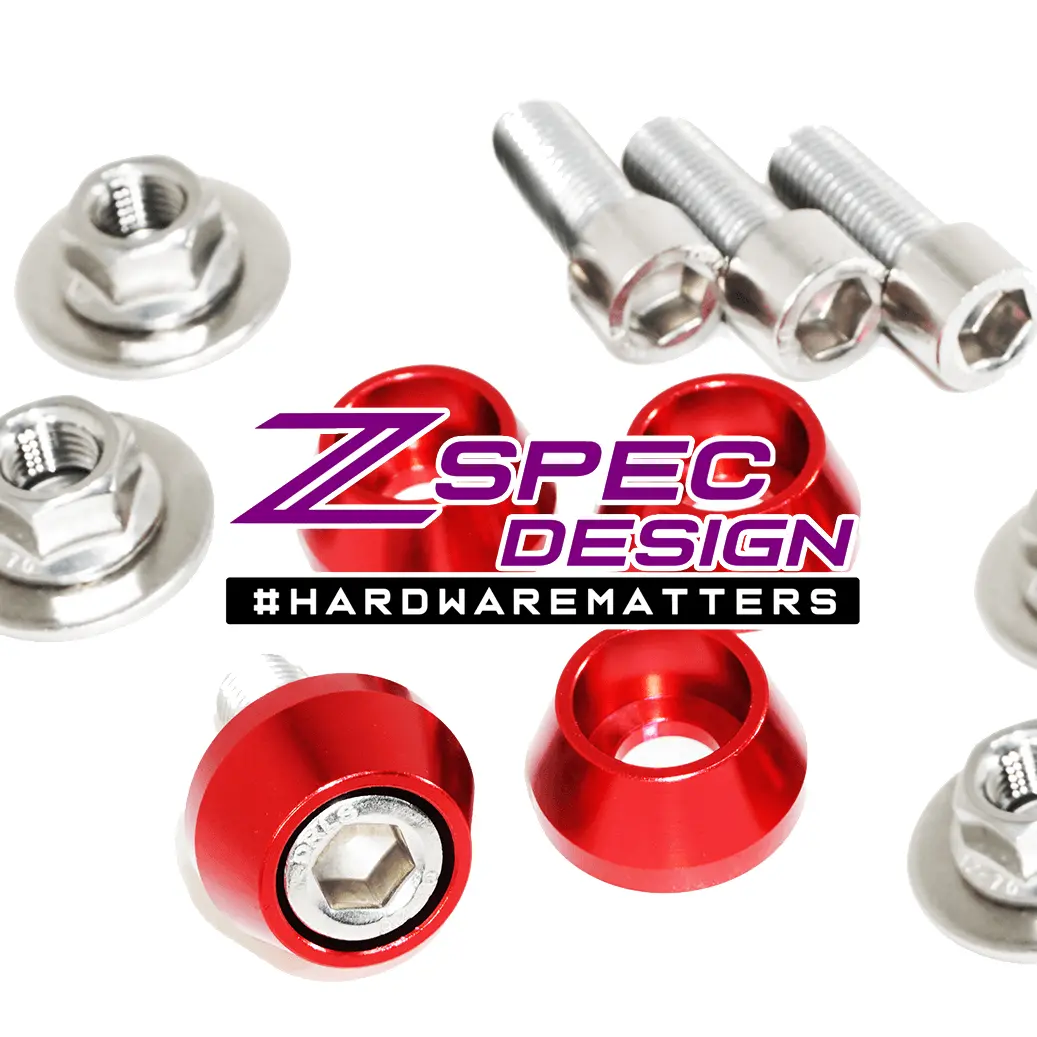 Zspec Dress Up Bolts® Seat Fastener Kit For '90-99 Nissan 300Zx Z32, Stainless & Billet 1