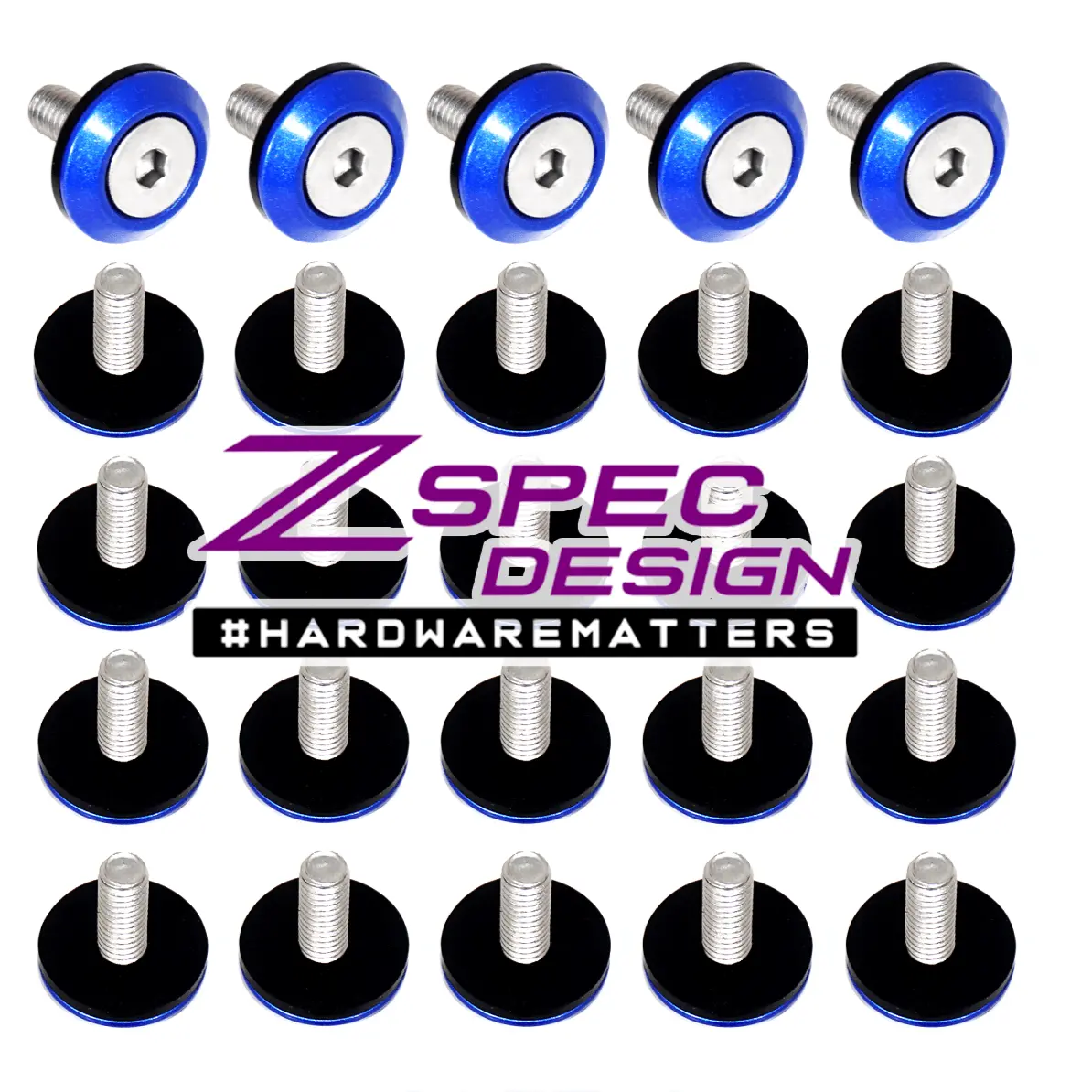 Zspec 25-Pack, Fhsc M6x20mm Stainless & Billet Finish Washers, Silicone Washers 1