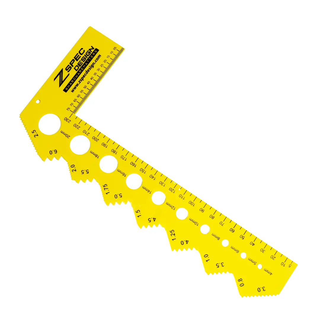 Zspec Metric Bolt / Fastener Thread Measuring Gauge, L-Shape 1