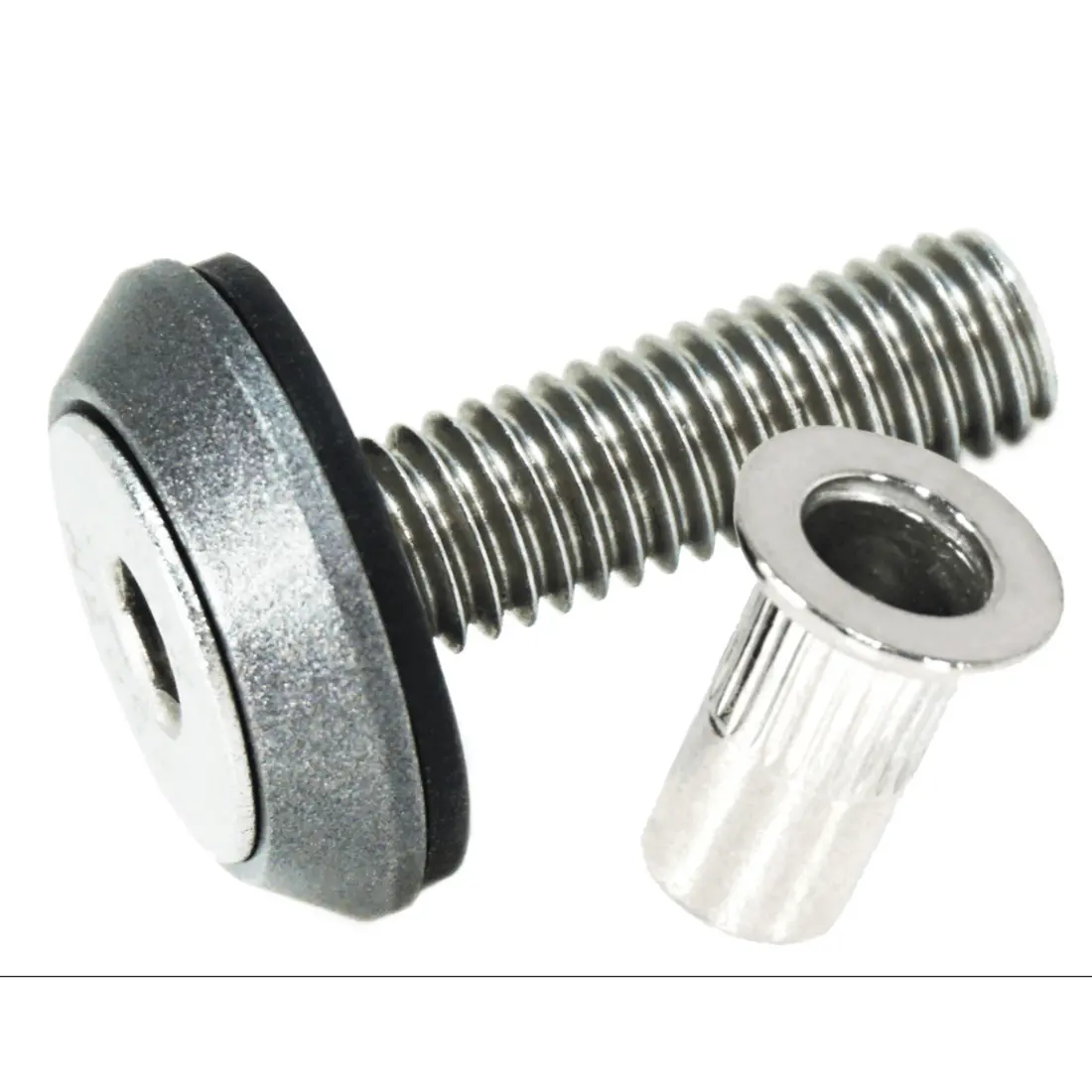 Zspec Body Kit Fastener, Low-Profile M5x20mm, Stainless & Billet, W/Rivet Nut, Per Each 1