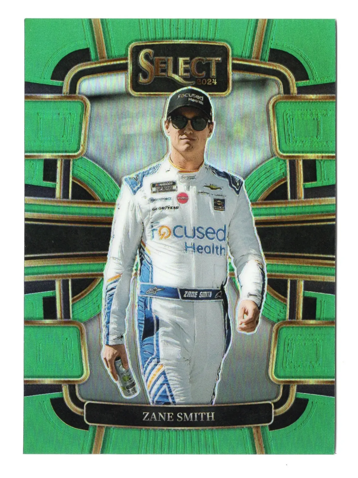 Zane Smith 2024 Panini Select Racing Green Prizm (Grandstand) Nascar Collectible Insert Trading Card #2/5 (Only 5 Made) 1