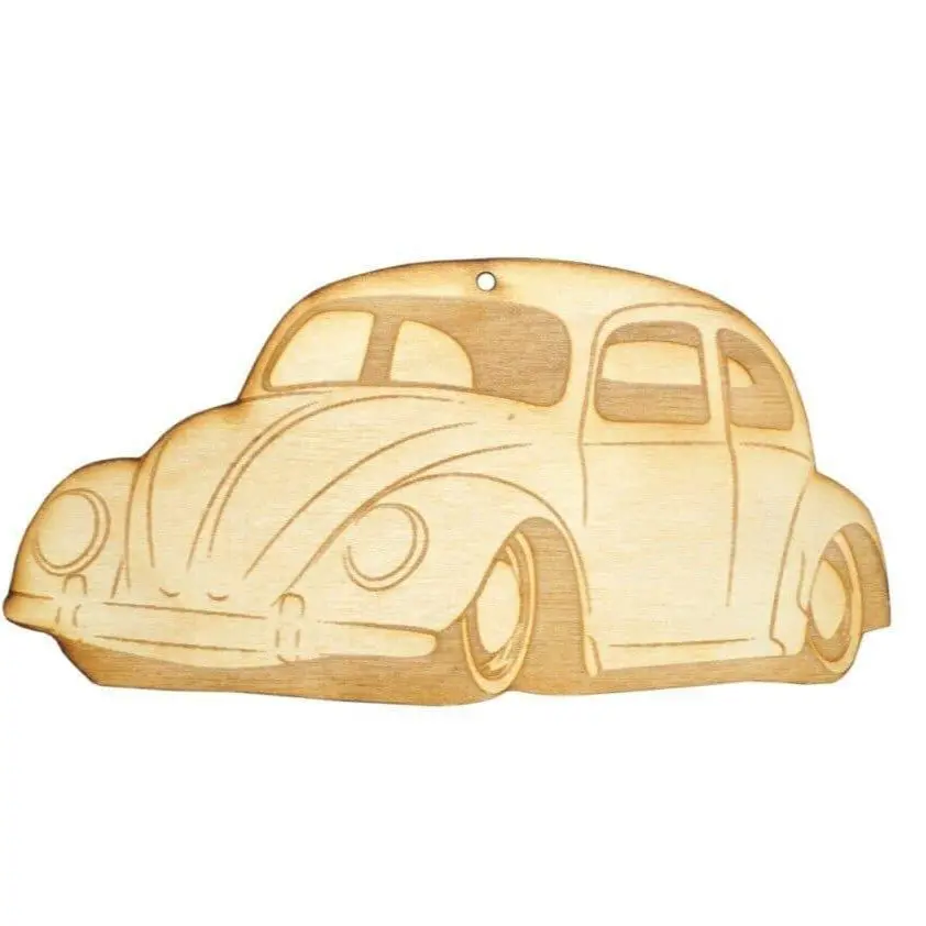 Zspec Laser-Engraved Birch Ornament, Style: Vw Classic Beetle/Bug, ~5-Inch Wide 1