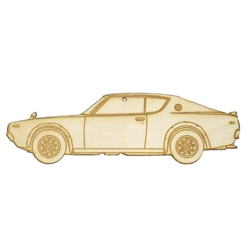 Zspec Laser-Engraved Wood Ornament, Style: Nissan Kpgc110 Gtr, Birch 1