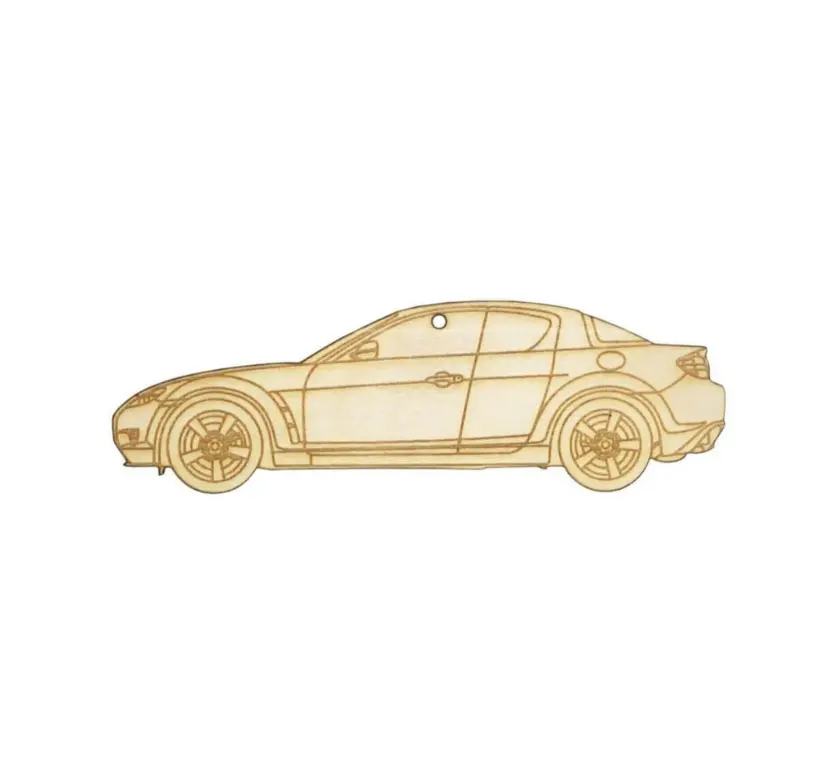 Zspec Laser-Engraved Wood Ornament, Style: Mazda Rx8, Birch 1