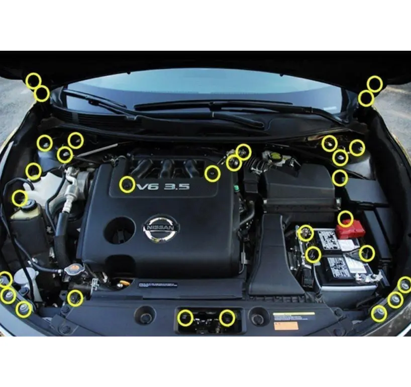 Zspec Stage-3 Dress Up Bolts® Fastener Kit For '07-12 Nissan Altima, Stainless & Billet 1