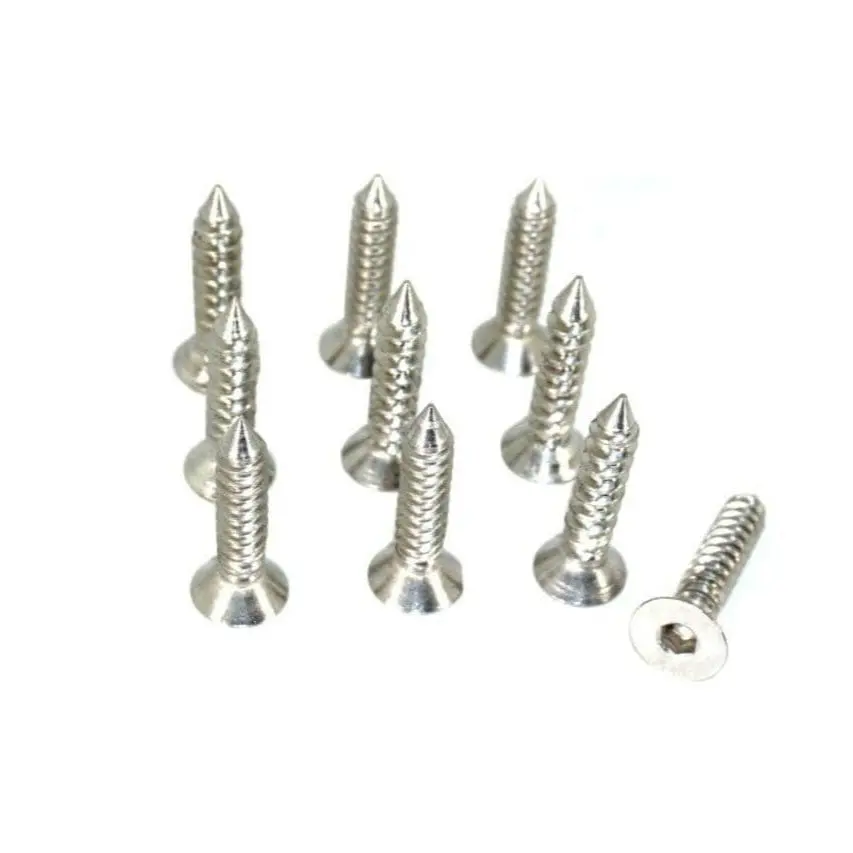 Zspec M6x30mm Coarse Flat-Head Fhsc Fasteners, Stainless, 10-Pack 1