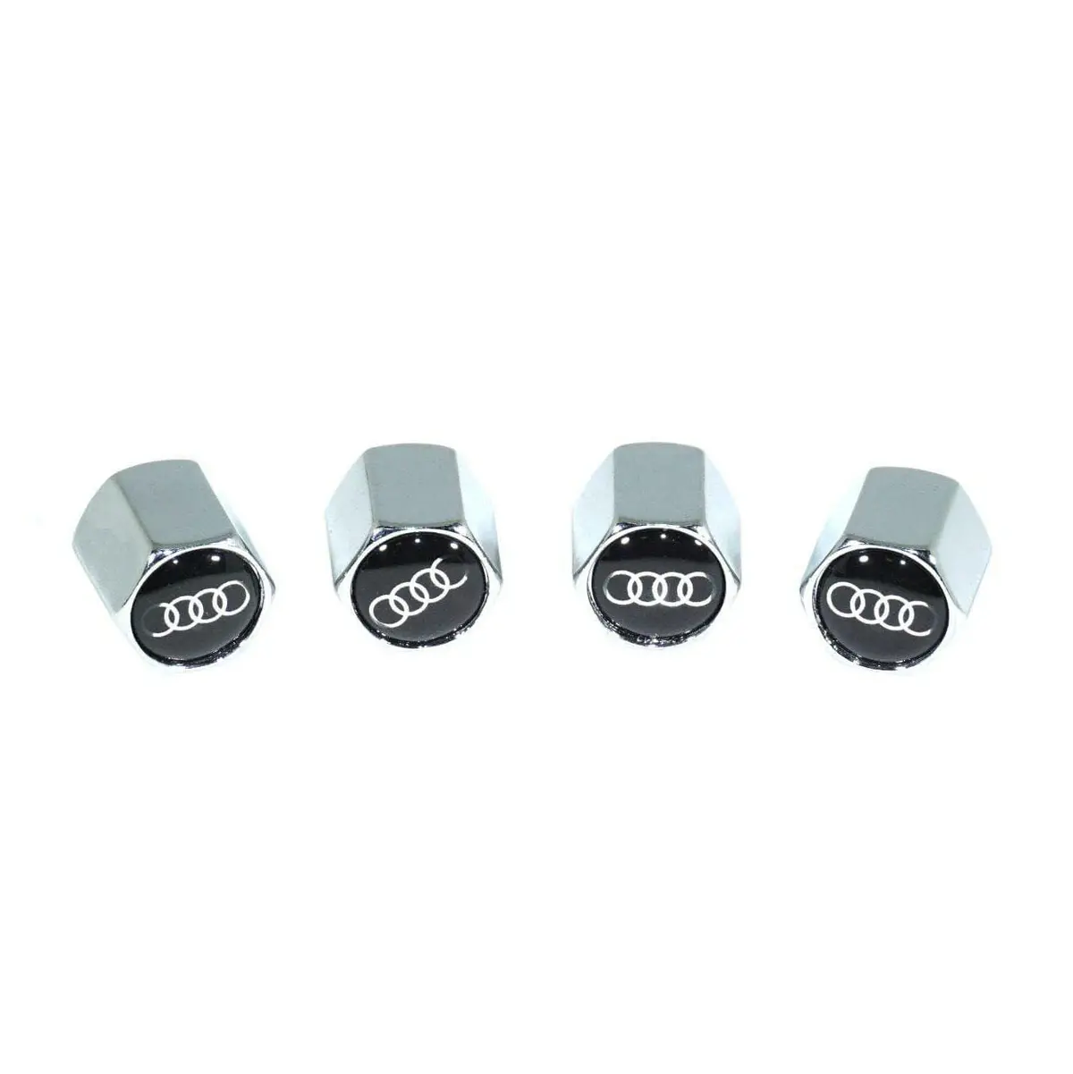 Chrome Valve Stem Tire Caps, Style: Audi 1