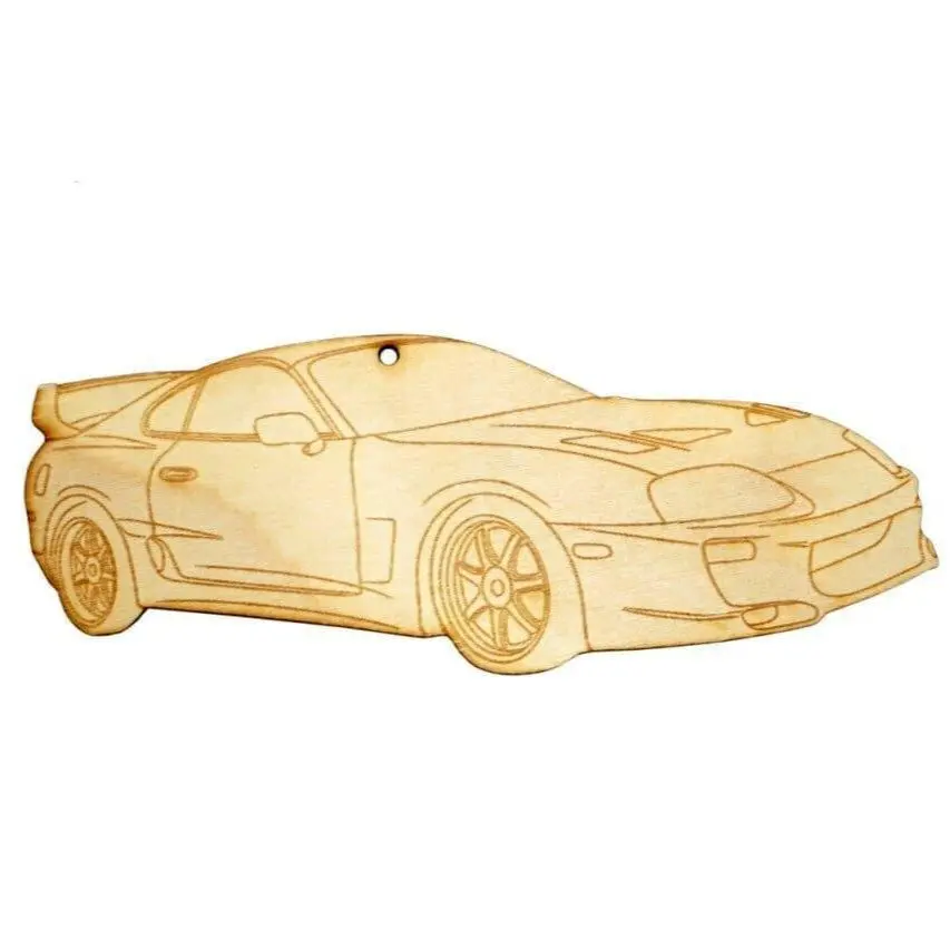 Zspec Laser-Engraved Birch Ornament, Style: Toyota Supra Mkiv, ~5-Inch Wide 1